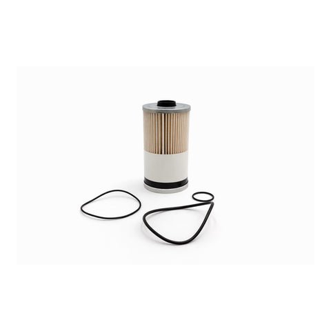 Fuel filter and gasket on a white background