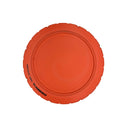 Orange bottom of an air filter on a white background