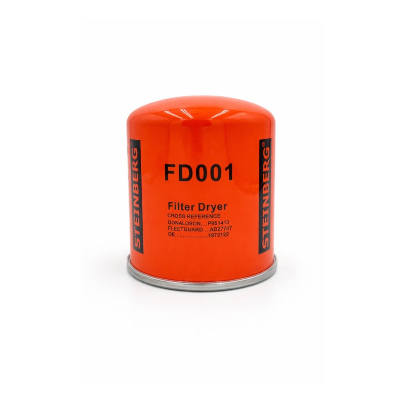 Orange filter dryer with 'Steinberg' branding on a white background