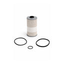 Fuel filter cartridge with O-rings on a white background