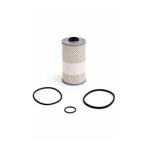 Fuel filter cartridge with O-rings on a white background